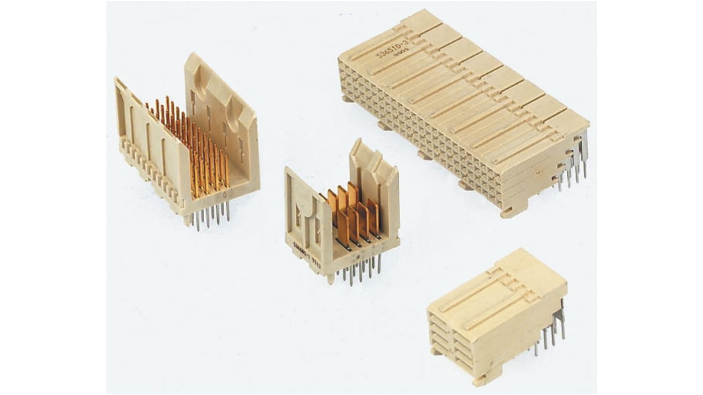 Conector de backplane TE Connectivity, Serie Z-PACK, paso 2mm, 30 vías, 5 filas, Ángulo de 90° , Hembra, Presión, 3A