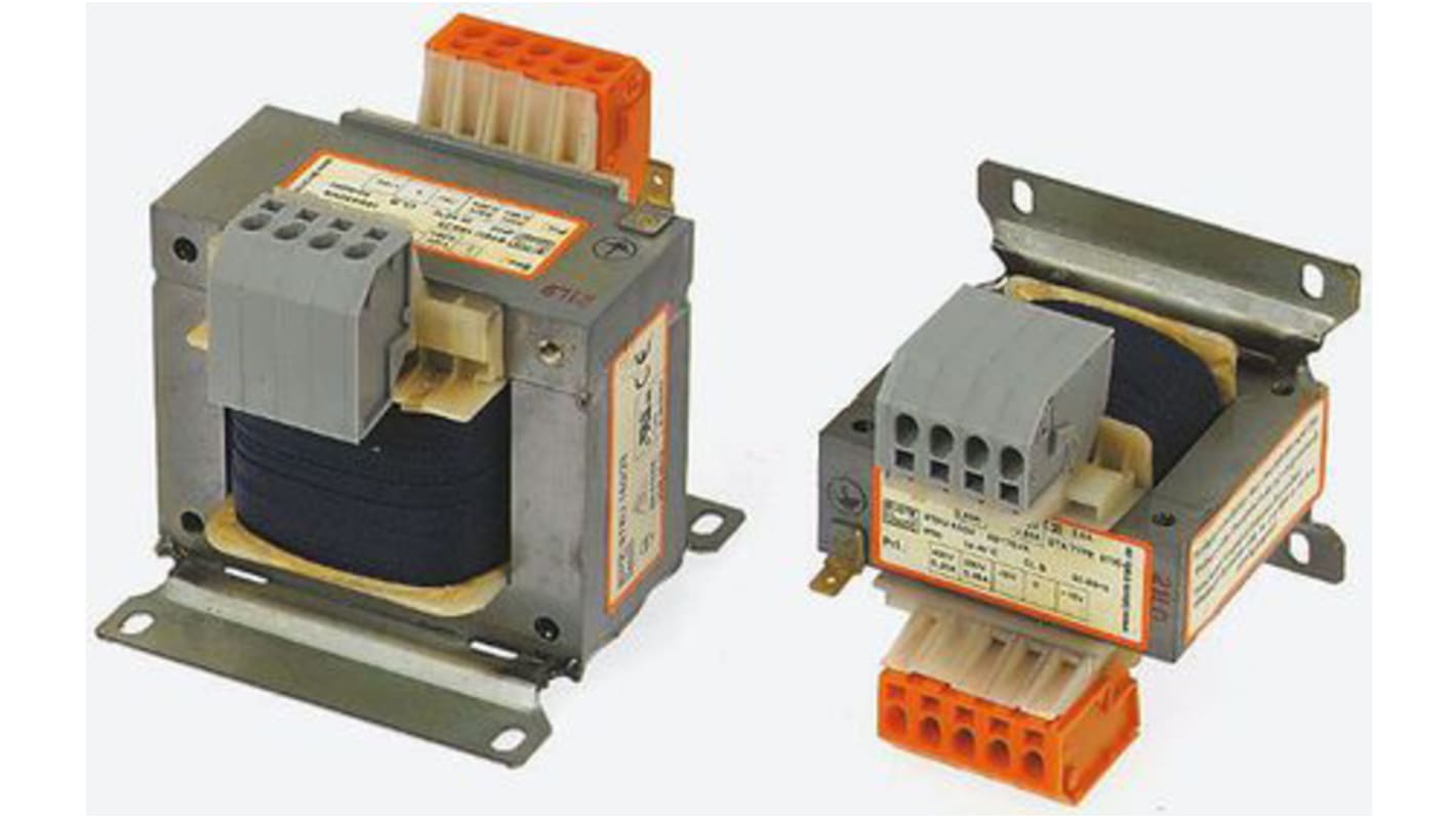 Block 500VA隔离变压器, 初级230/400V 交流, 次级2 x 12V 交流, 2输出, DIN导轨, 面板式