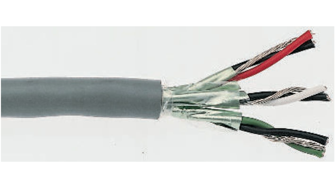 Alpha Wire Alpha Essentials Communication & Control Series Data Cable, 3 Pairs, 6 Cores, 0.23 mm², Screened, 24 AWG,