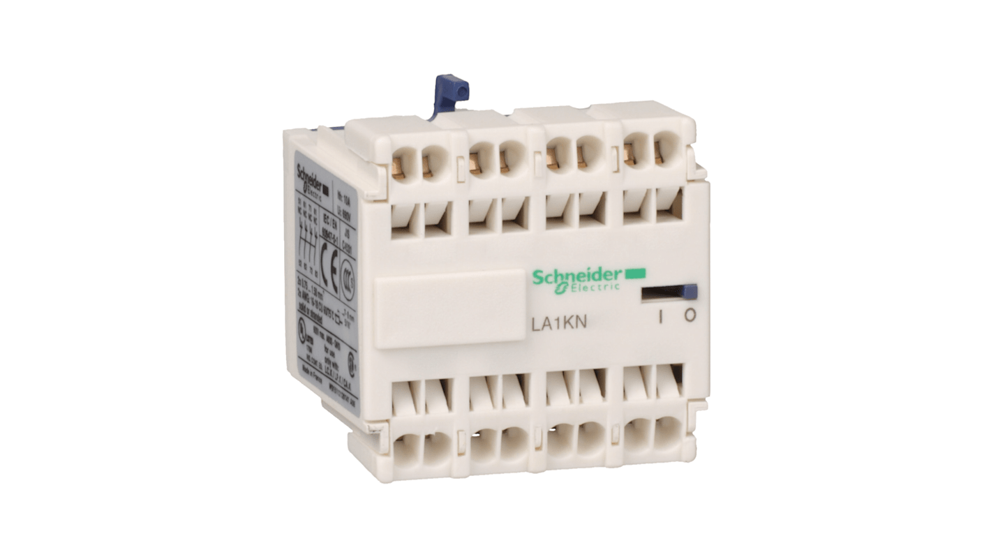 Schneider Electric Auxiliary Contact, 4 Contact, 4NO, Front Mount LA1K
