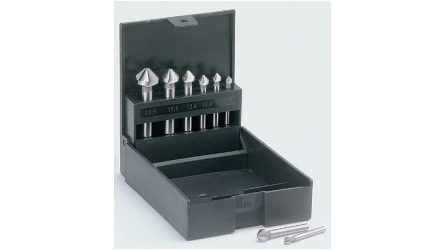 Volkel HSS 6.3 → 20.5 mm 6 piece 90° Countersink Set