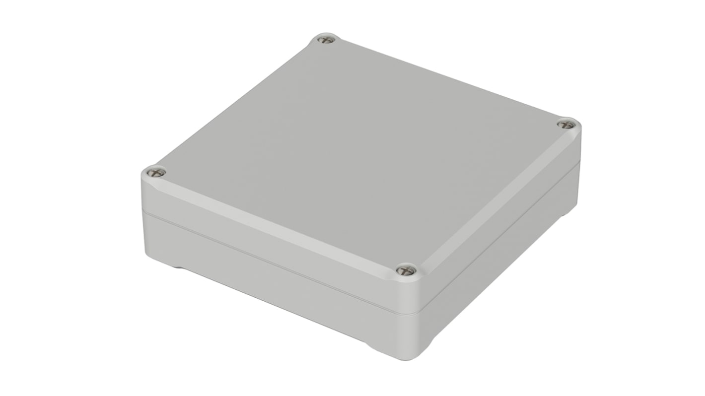 Bopla Euromas II Series Light Grey ABS Enclosure, IP65, Light Grey Lid, 122 x 120 x 37mm