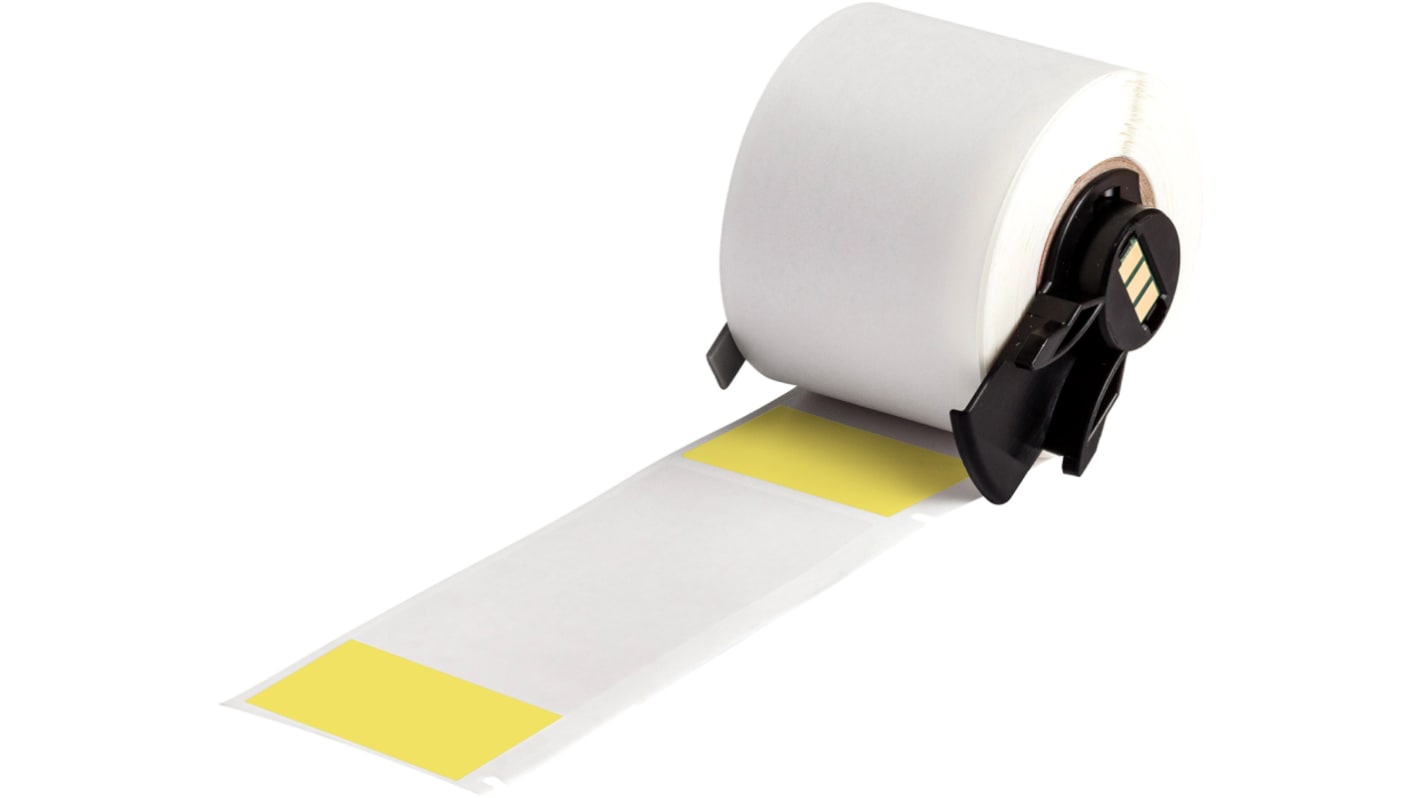 Brady B-427 Self-laminating Vinyl Transparent/Yellow Cable Labels, 38.10mm Width, 101.6mm Height, 100 Qty