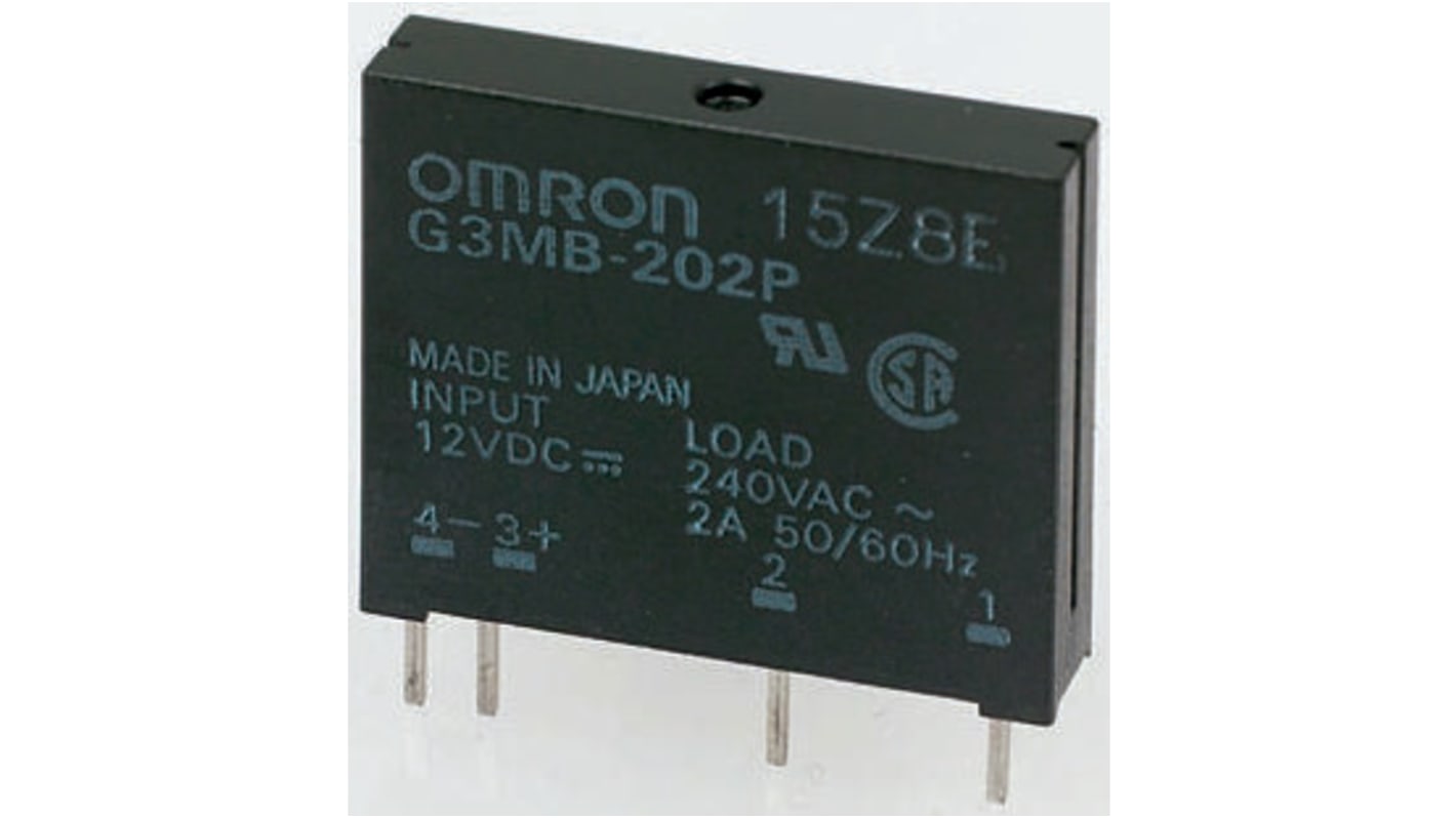 Omron Solid State Relay, 2 A Load, PCB Mount, 264 V Load, 6 V Control
