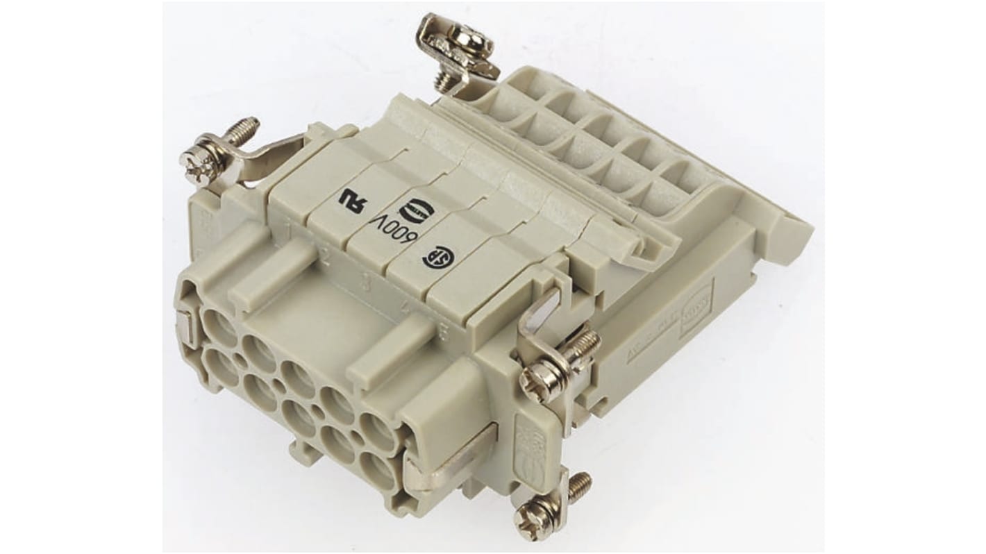 Connettore di potenza Harting 09330104725, size 6 B, femmina, 10 pin, 16A, 500 V