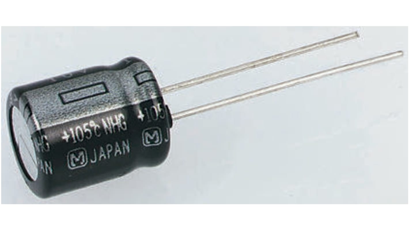 Panasonic NHG, THT Aluminium-Elektrolyt Kondensator 4.7μF ±20% / 160V dc, Ø 6.3mm x 11.2mm, bis 105°C