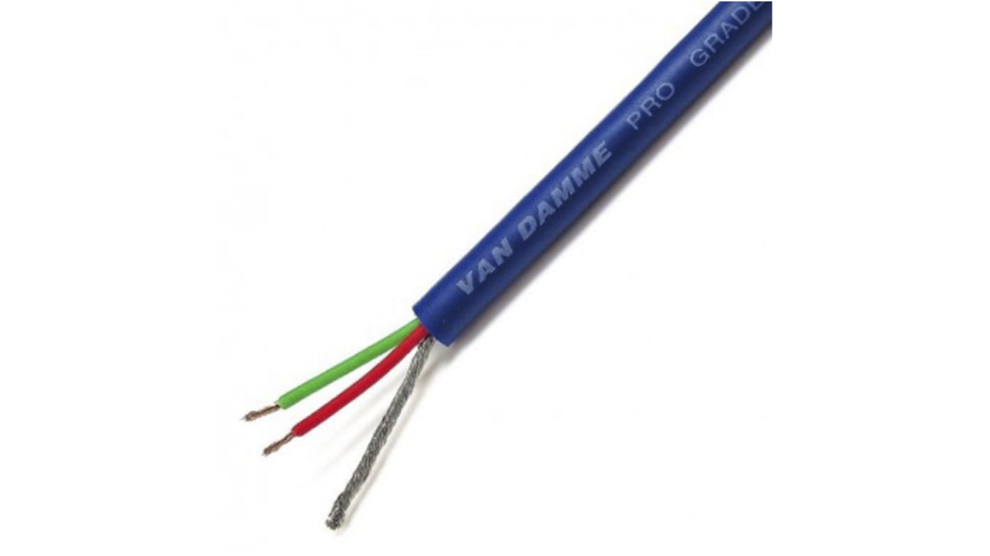 Van Damme Audiokabel, Blå, PVC/neopren kappe, UD: 4.85mm, PE Isolation, 0,22 mm² CSA
