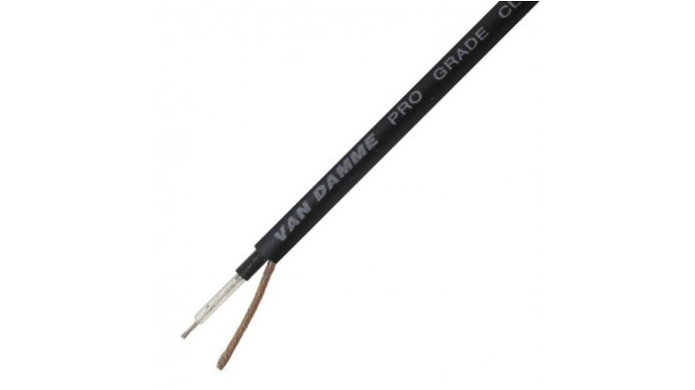 Van Damme Audiokabel, Sort, PVC/neopren kappe, UD: 6mm, PE Isolation, 0,22 mm² CSA