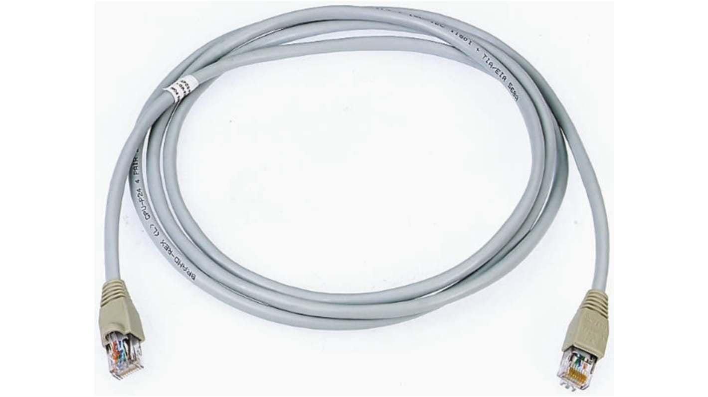 Cable Ethernet Cat5e U/UTP Brand-Rex de color Gris, long. 2m, funda de LSZH