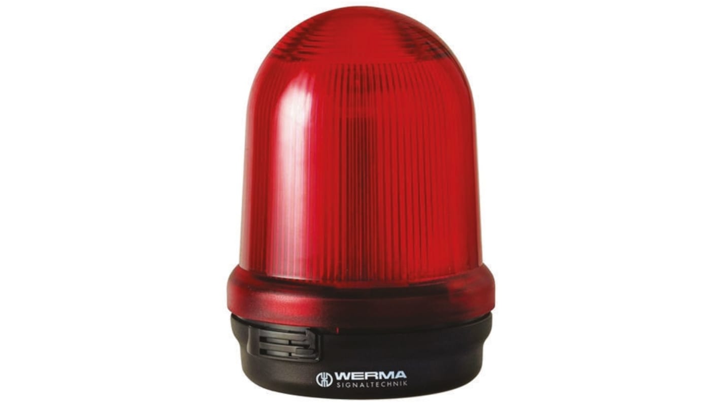 Werma BM 828 Series Red Flashing Beacon, 12 V dc, Surface Mount, Xenon Bulb, IP65