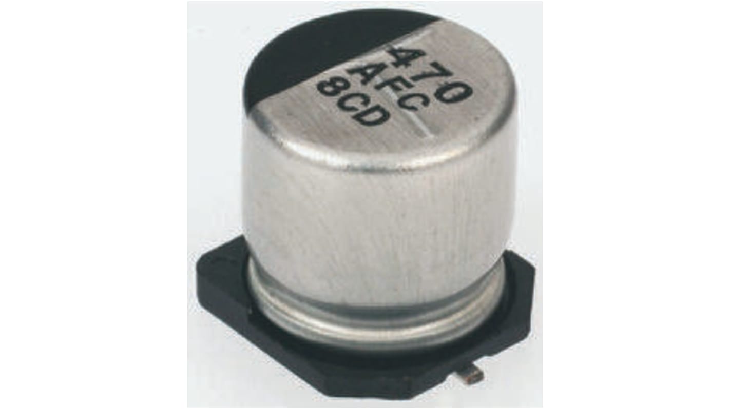 Panasonic, SMD Elektrolyt Kondensator 100μF ±20% / 50V dc, Ø 10mm x 10.2mm, bis 105°C