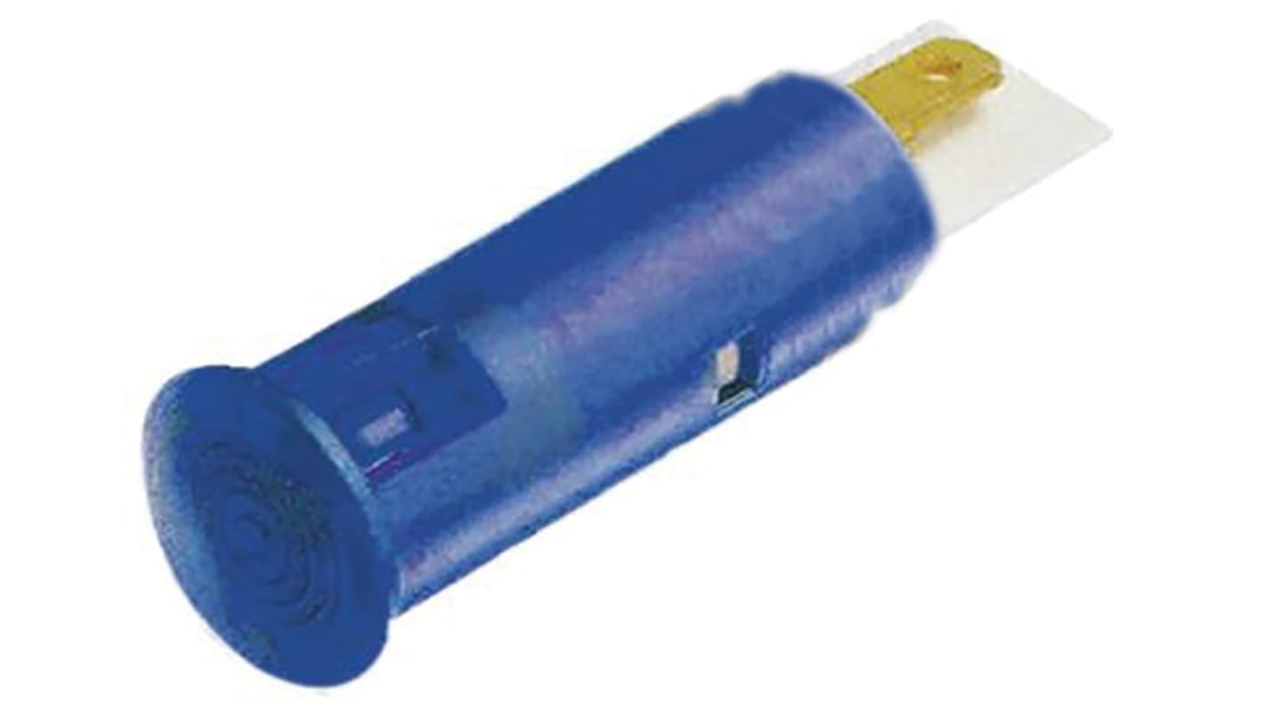 Signal Construct Blue Panel Mount Indicator, 24 → 28V, 6mm Mounting Hole Size, Solder Tab Termination