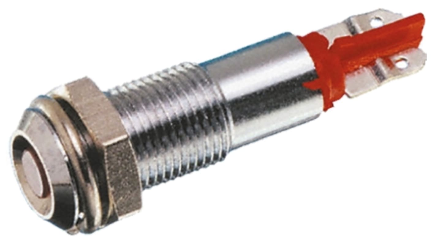 Signal Construct Red Indicator, 20 → 28V, 6mm Mounting Hole Size