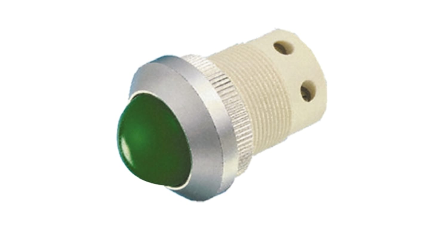 Indicatore da pannello Signal Construct Verde  a LED, 130 V ac, 230V ca, Sporgente, foro da 22mm