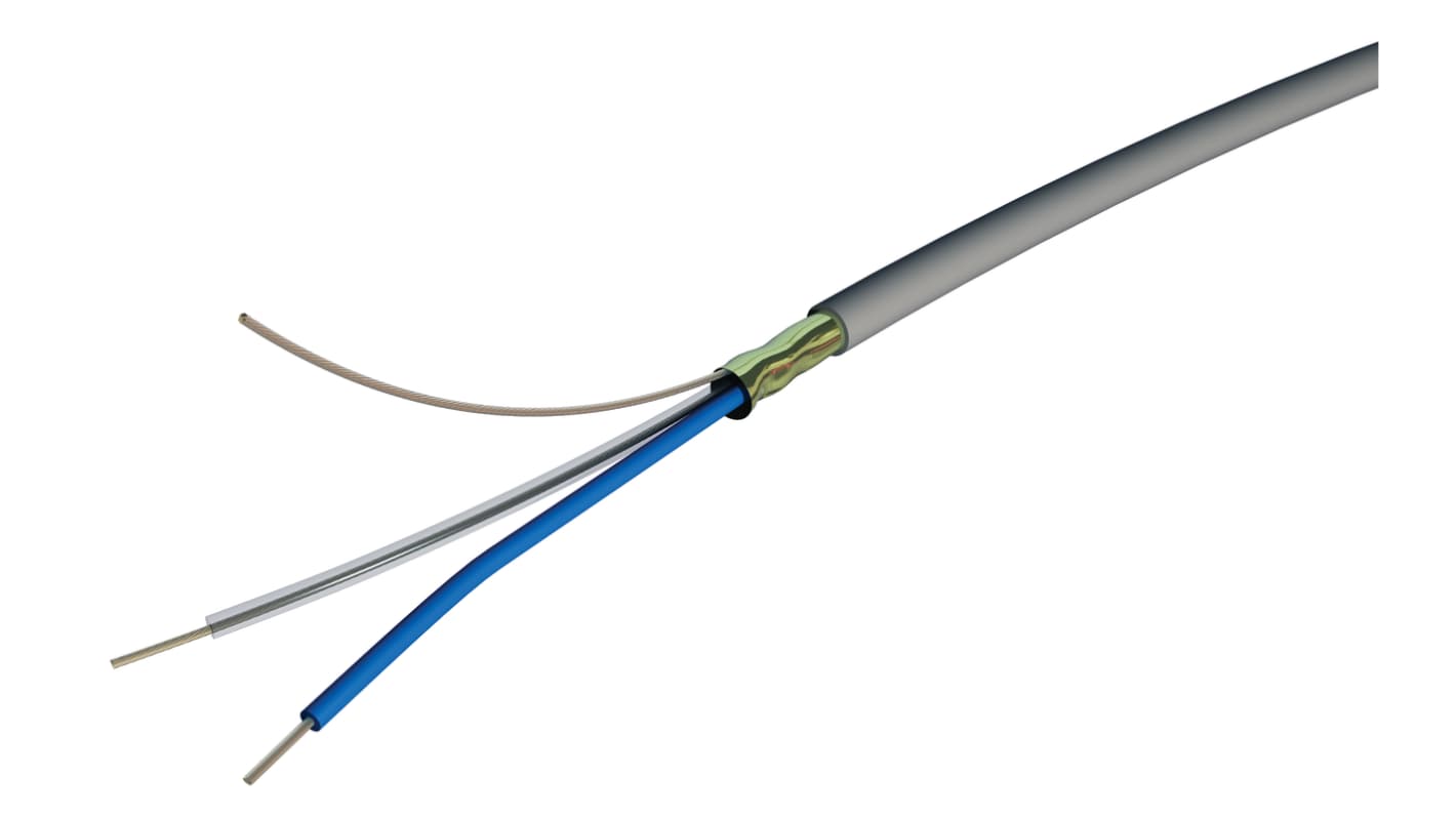 Câble audio S2Ceb-Groupe Cae, 0,22 mm² Blindé Ruban en aluminium, 24 AWG, Paires torsadées, gaine Gris