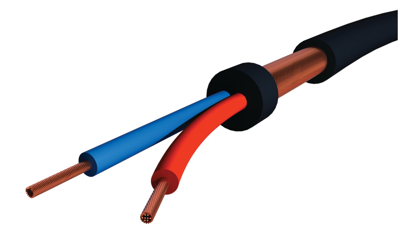 Câble audio S2Ceb-Groupe Cae 1 paire , 0,22 mm² Blindé Cuivre enroulé hélicoïdalement, 24 AWG, Paires torsadées, gaine