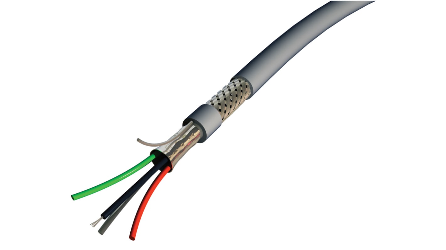 S2Ceb-Groupe CaeDMX 4 Core, 0.34 mm², Grey PVC Sheath, 100m, Audio Video Cable, 300 V