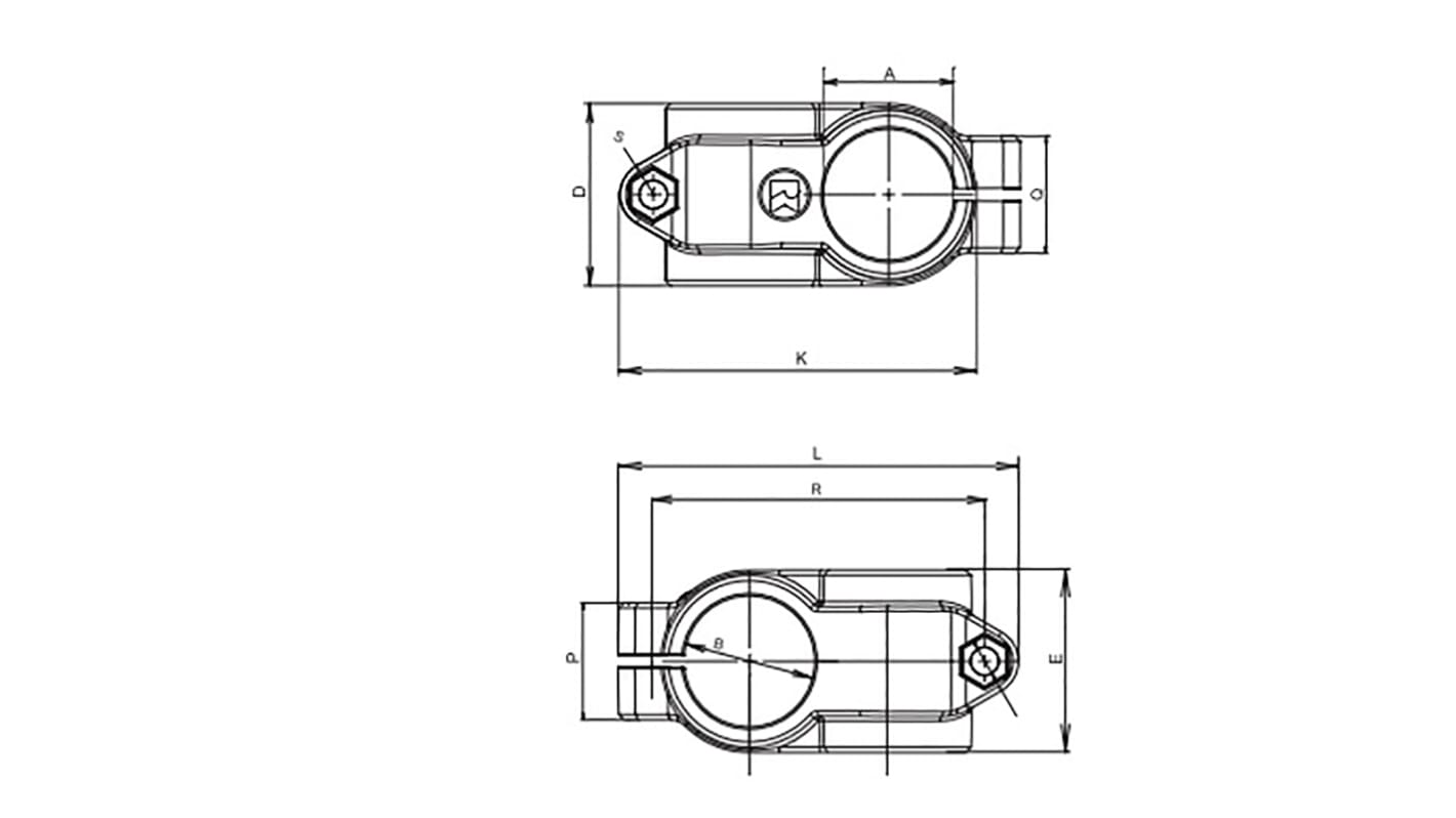 Rose+Krieger Cross Clamp, Connecting Component, Strut Profile 16 mm
