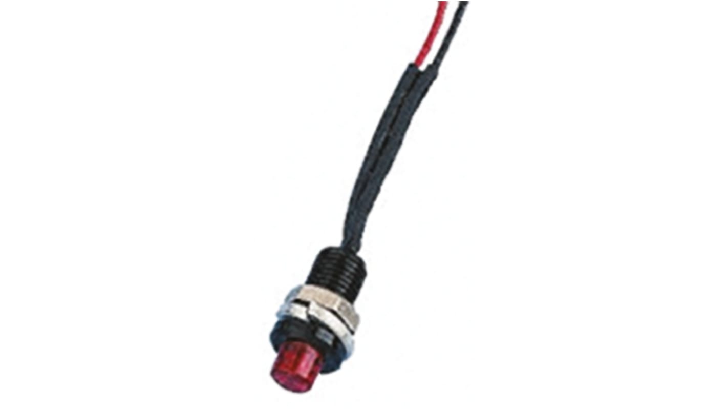 Oxley Red Panel Mount Indicator, 24V ac, 6.4mm Mounting Hole Size, Lead Wires Termination, IP66