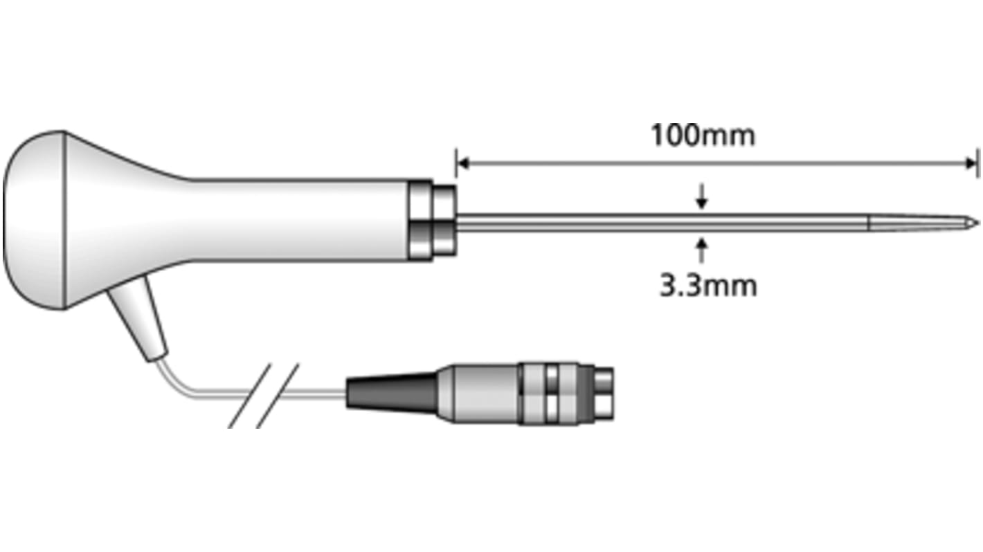 Comark Food Penetration Probe PX22L for use with Comark C20 C21 C22 N9094 With 3.3mm Probe Diameter