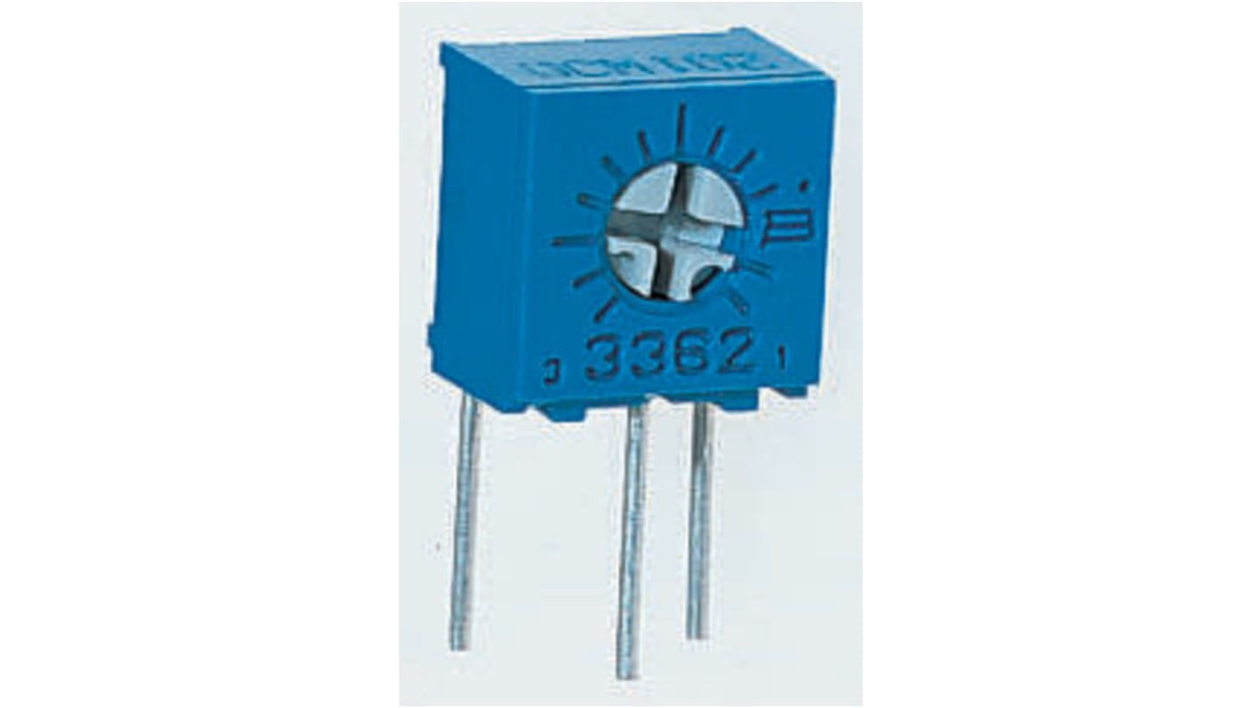 50kΩ, Through Hole Trimmer Potentiometer 0.5W Side Adjust Bourns, 3362