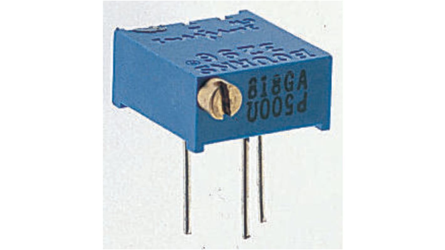 Bourns 半固定抵抗器（トリマポテンショメータ）, 100Ω, ±10%, 0.5W, 25回転, スルーホール
