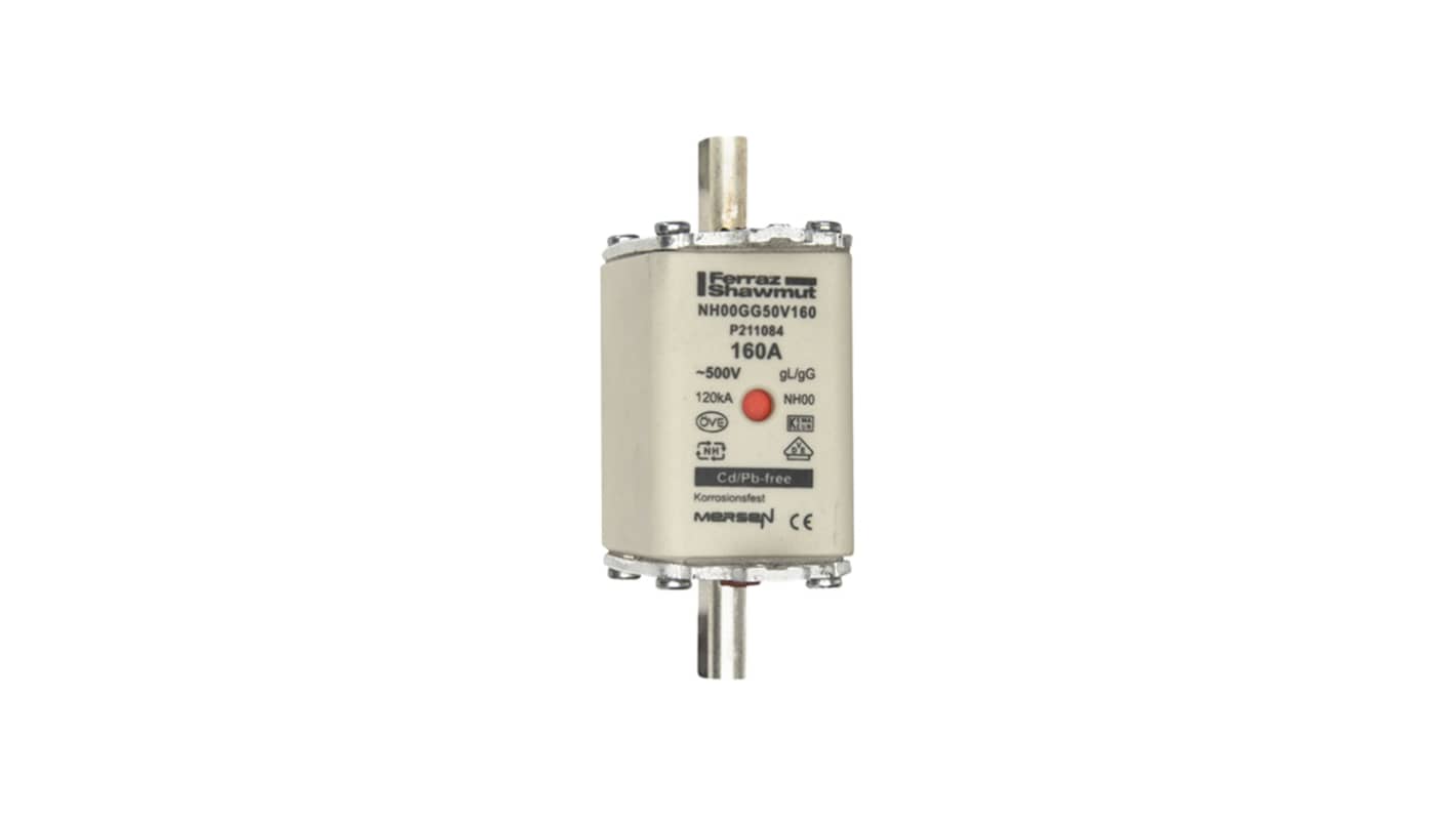Mersen 160A NH Fuse, NH00, 500V ac