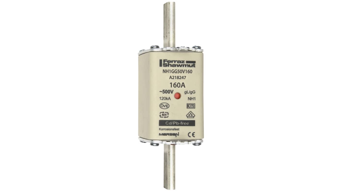 Mersen 160A NH Fuse, NH1, 500V ac