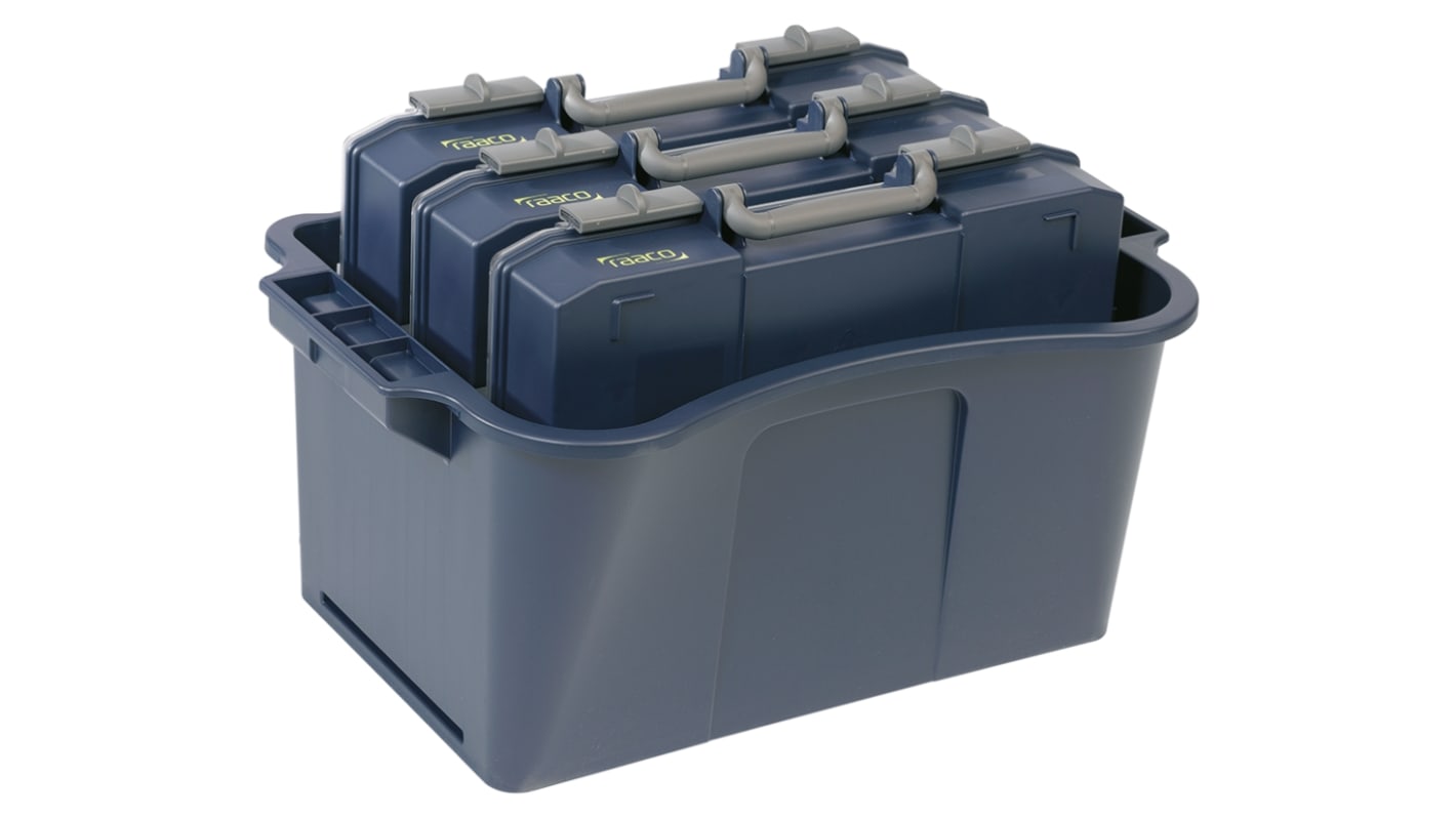 Raaco 48 Cell Blue PC, PP Compartment Box, 250mm x 562mm x 361mm