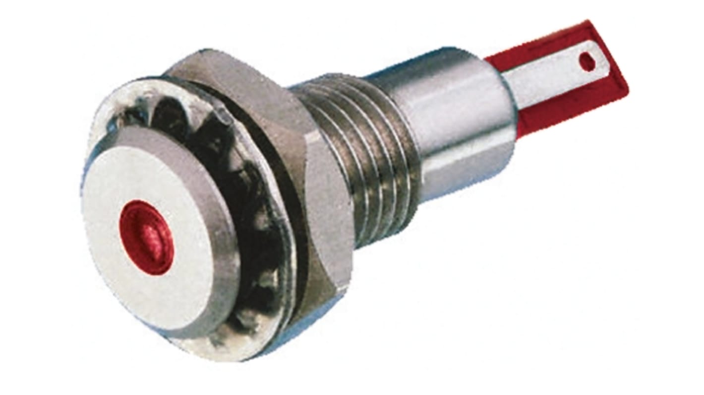 Indicatore da pannello Bulgin Rosso  a LED, 24V cc, IP67, Ad incasso, foro da 12.2mm