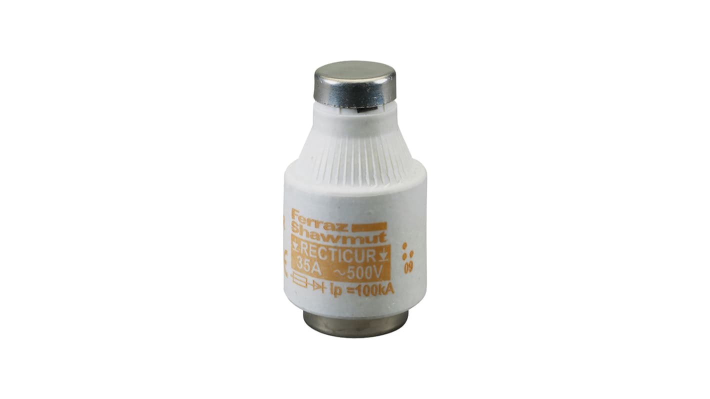 Fusibile Diazed Mersen, 35A, 50 kA, filetto E33, fusibile DIII, cat. gR, corpo Ceramico 500V ca