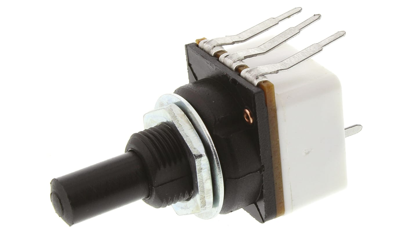 TE Connectivity 10kΩ Rotary Potentiometer 1-Gang, Panel Mount (Through Hole), 17PCSA103MC19P