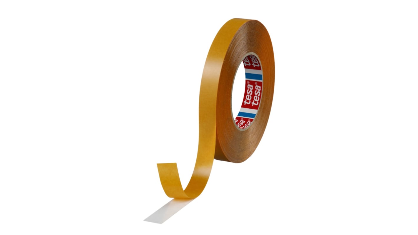 Tesa 51970 Transparent Double Sided Plastic Tape, 220mm Thick, 13,5 N/cm, PP Backing, 19mm x 50m