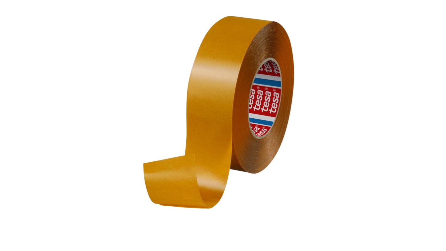 Tesa 51970-00016-00 Transparent Double Sided Plastic Tape, 0.220mm Thick, 13,5 N/cm, PP Backing, 50mm x 50m