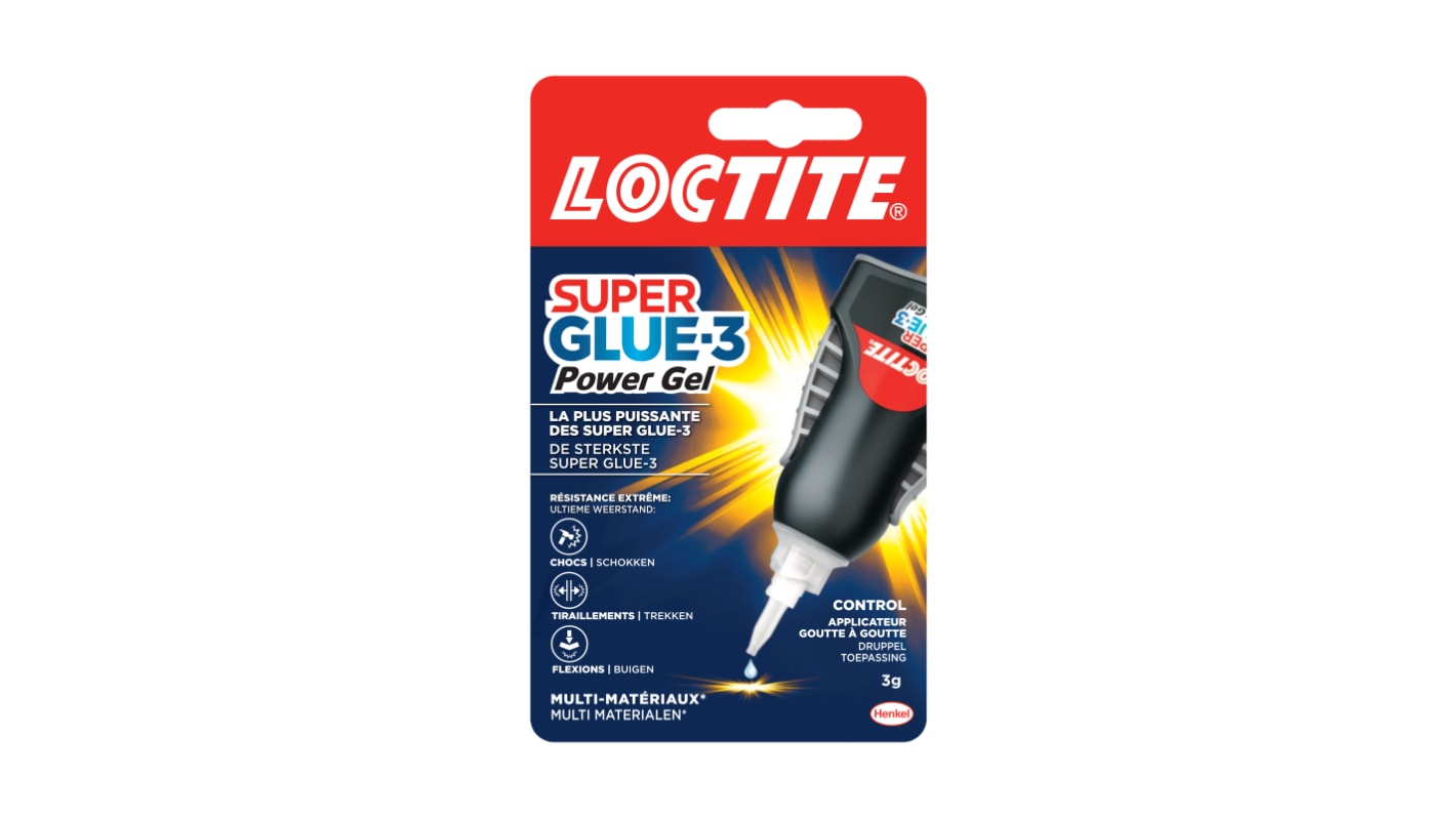 Super Glue Loctite Super Glue3 Control, Gel, Colle extra-forte, Transparent, 3 g
