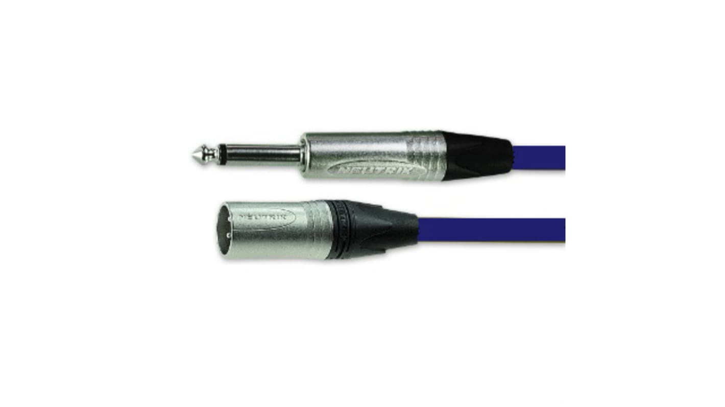 Kabel XLR 5m złącze A: 3-stykowe XLR złącze B: Jack mono 6,35 mm Niebieski Van Damme