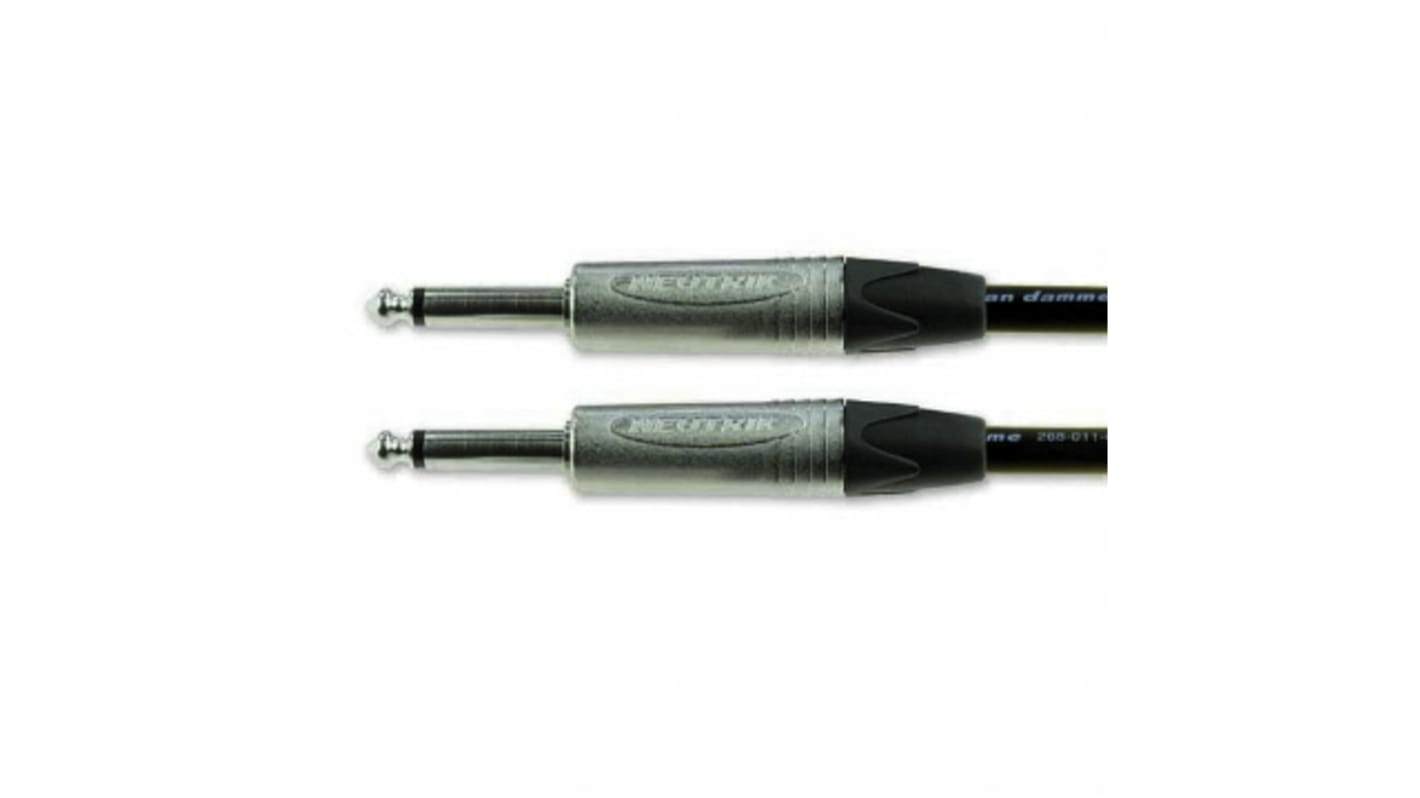 Van Damme Male 6.35mm Mono Jack to Male 6.35mm Mono Jack Aux Cable, Black, 3m 101-002-202 BLACK