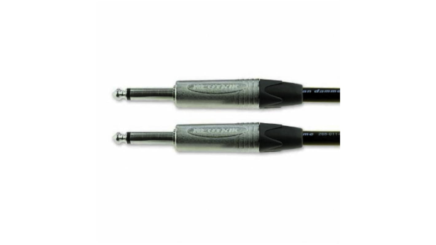 Van Damme Aux Kabel, 6,35-mm-Monobuchse / 6,35-mm-Monobuchse Stecker Stecker L. 3m Schwarz