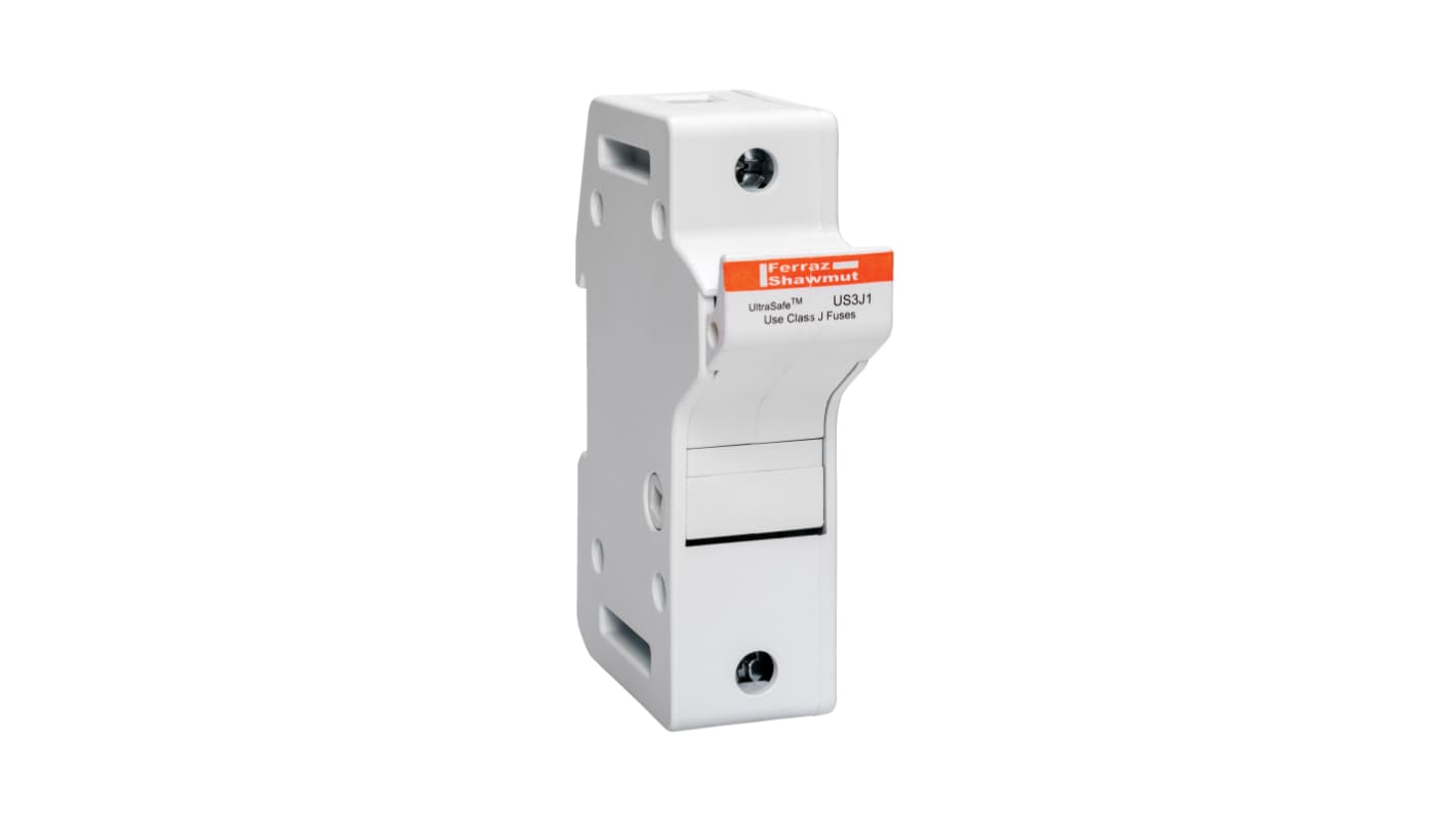 Mersen 30A Rail Mount Fuse Holder for 22 x 58mm Fuse, 1P, 600V ac