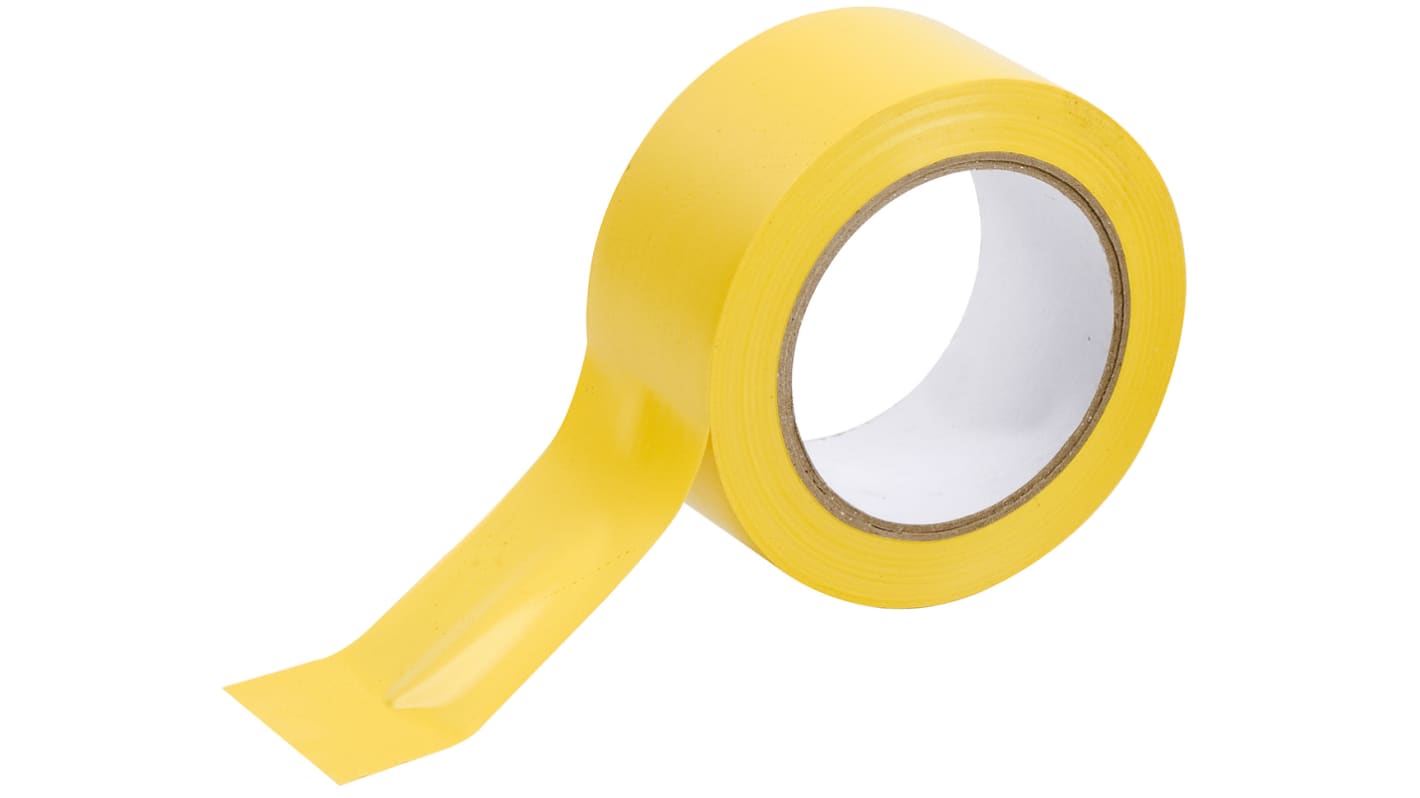 Cinta para marcaje de carriles Brady, Vinilo, Amarillo, 50mm x 33m