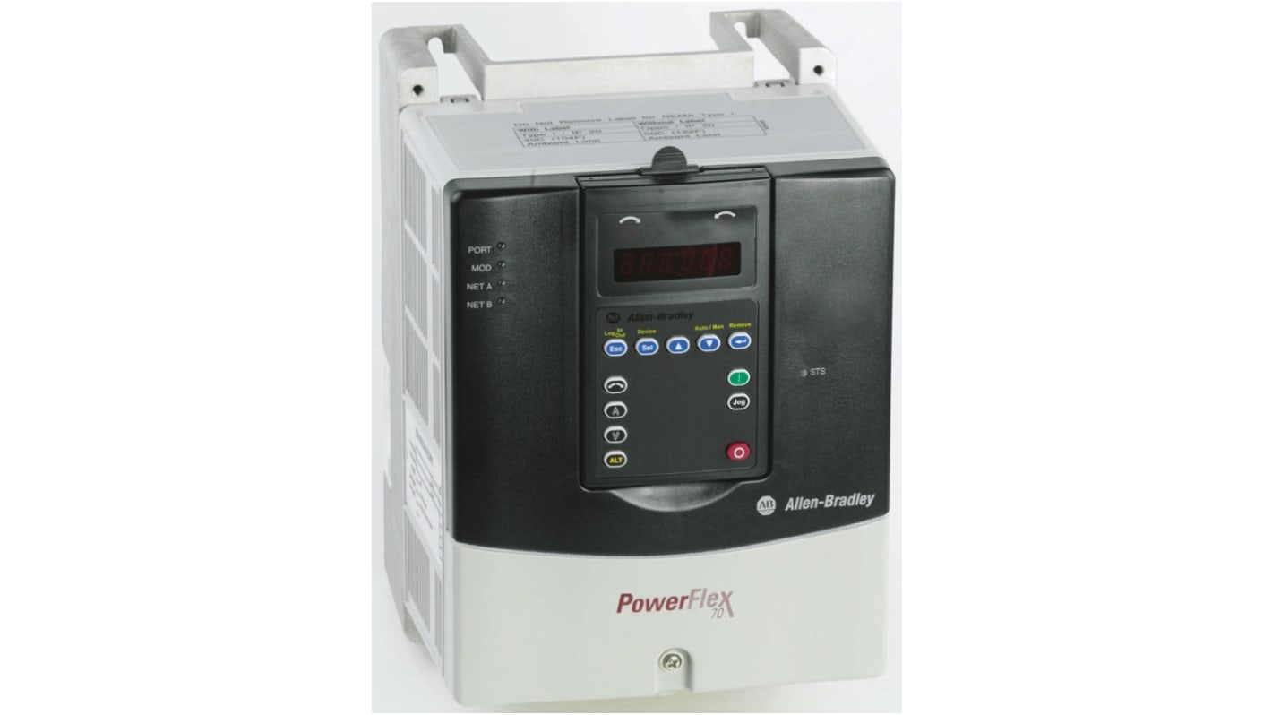 Variador de frecuencia Allen Bradley serie PowerFlex 70, 5,5 kW, 400 V ac, 3 fases, 11,5 A, 500Hz, IP20