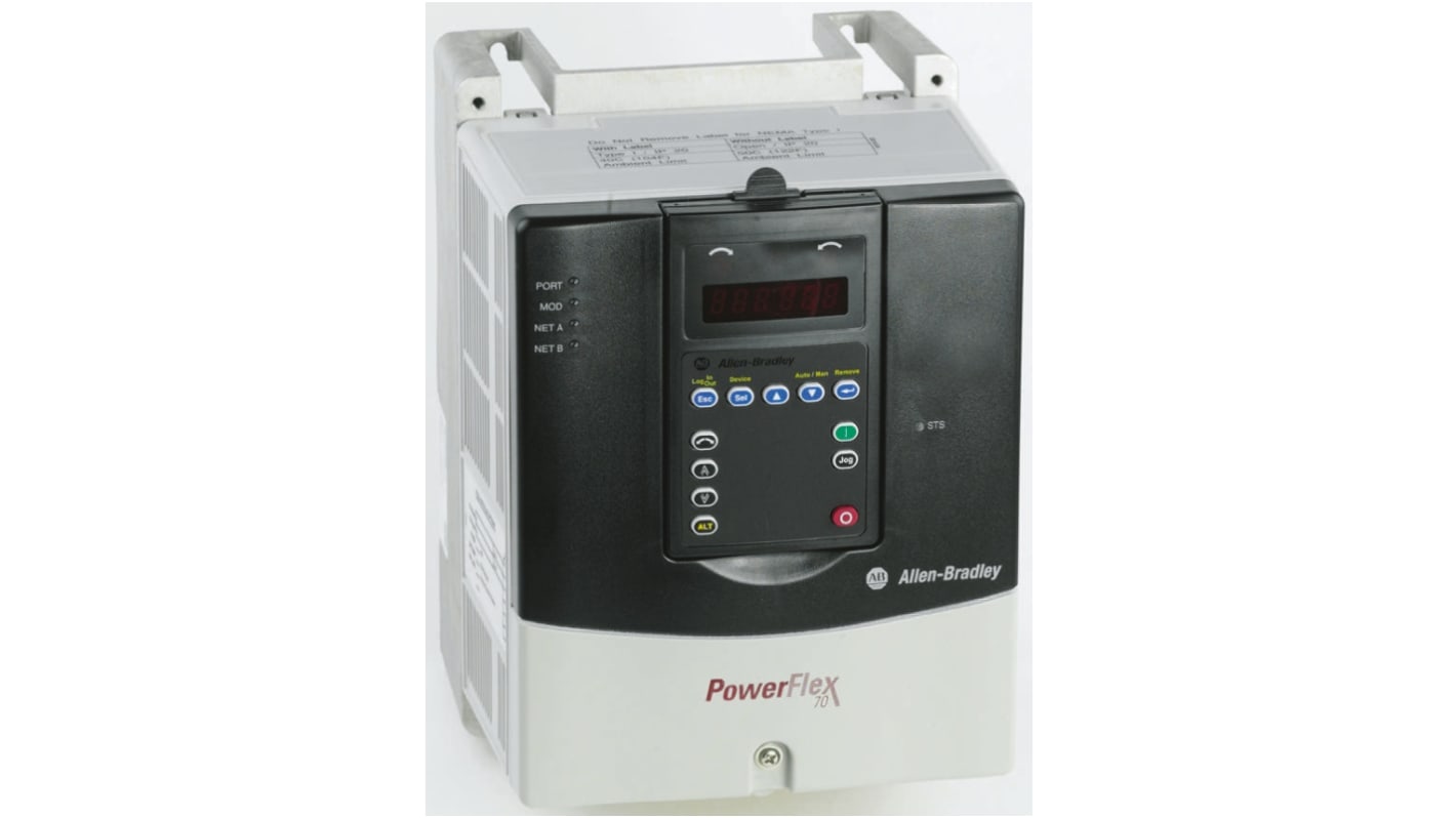 Allen Bradley Inverter Drive, 5.5 kW, 3 Phase, 400 V ac, 11.5 A, PowerFlex 70 Series