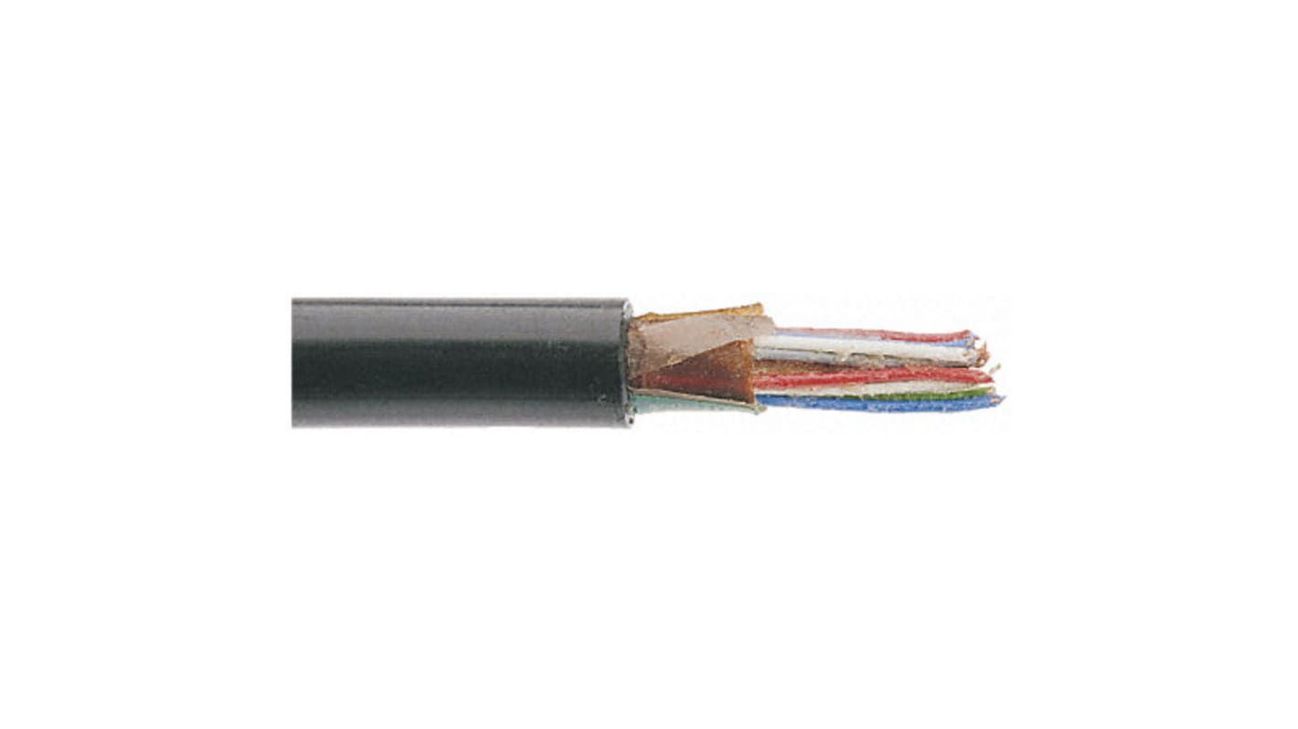 RS PRO 40 Core CW1128 Telephone Cable, Black Sheath, 100m