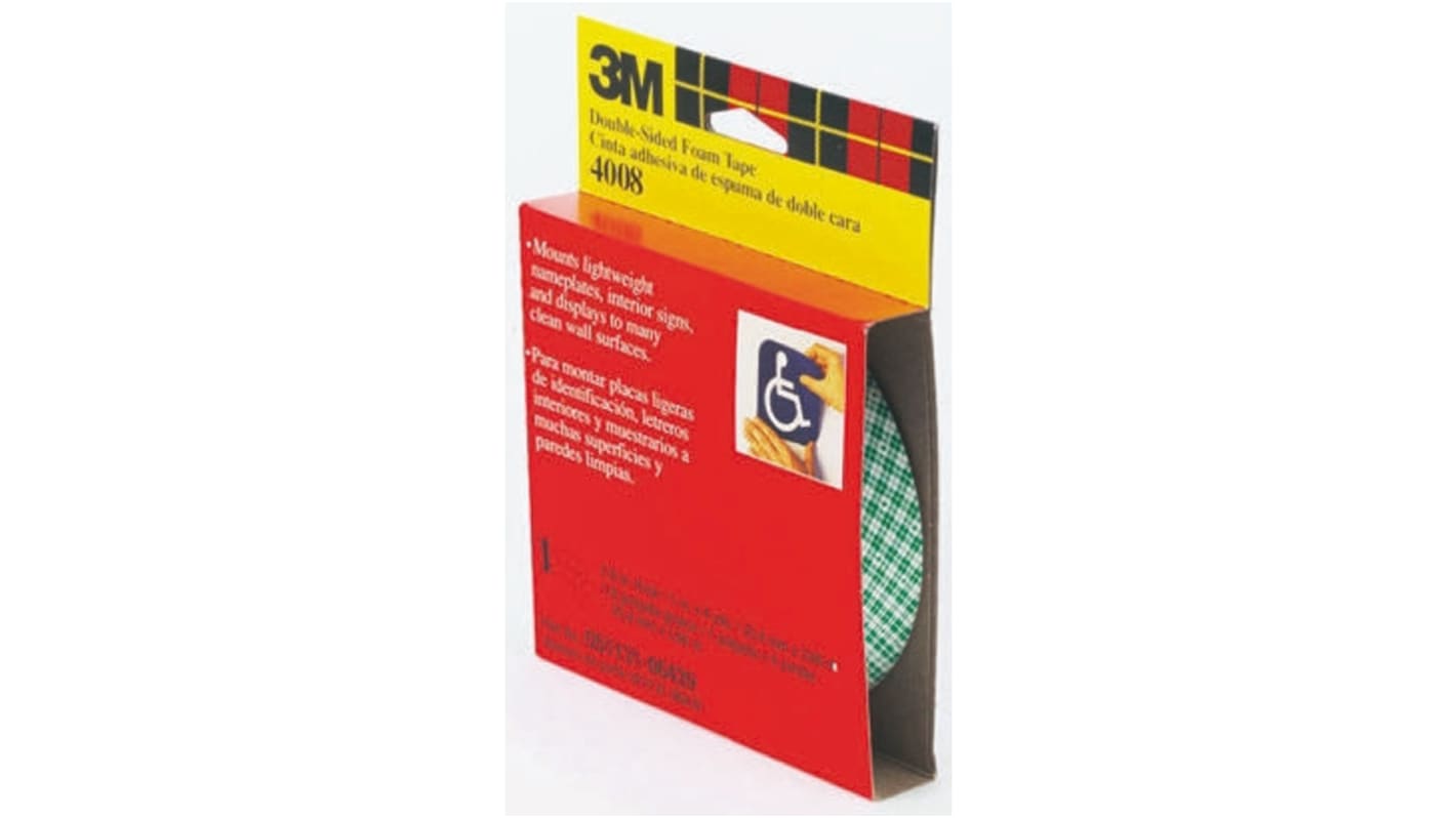 3M 3M 4026 Natural Foam Tape, 25mm x 33m, 1.6mm Thick