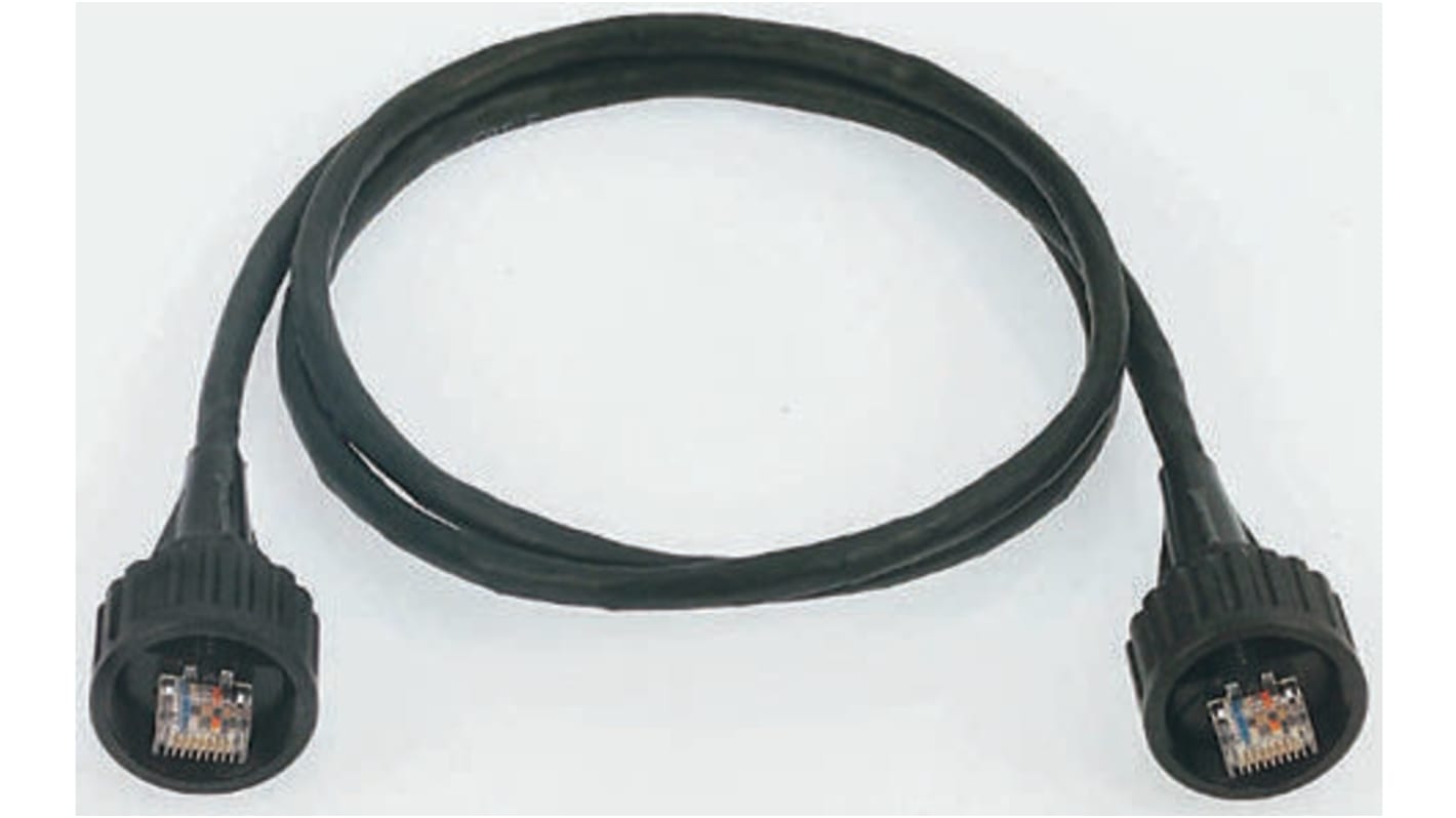 Cable Ethernet Cat5e F/UTP Brad from Molex de color Negro, long. 5m, funda de Poliuretano (PUR)