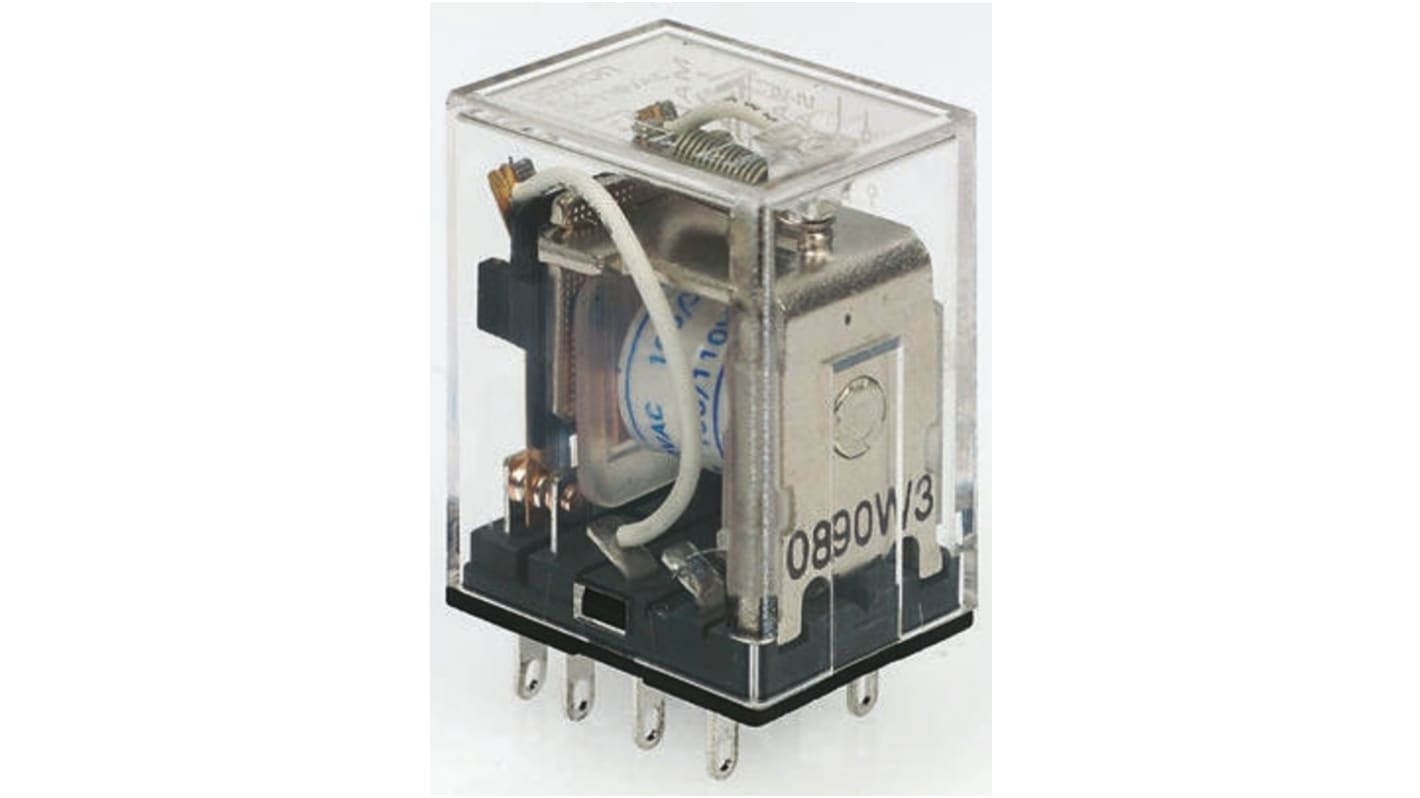 Omron PCB Mount Non-Latching Relay, 12V dc Coil, DPDT