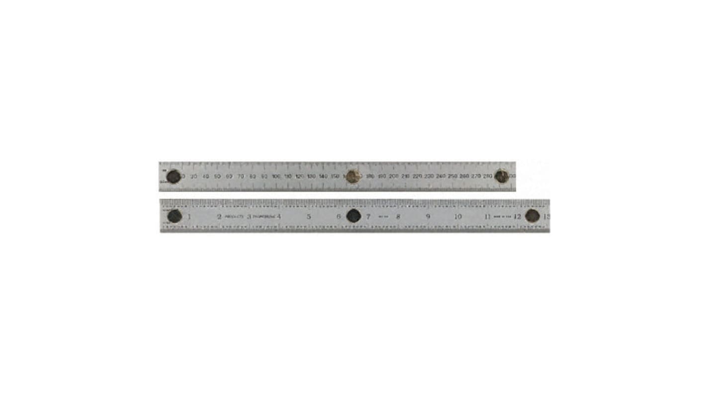 RS PRO 300mm Stainless Steel Imperial, Metric Ruler