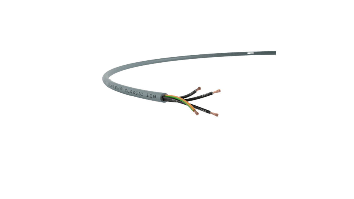 Lapp ÖLFLEX CLASSIC 110 YY Control Cable, 4 Cores, 0.75 mm², YY, Unscreened, 50m, Grey PVC Sheath, 18 AWG