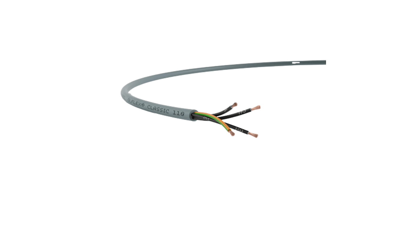 Lapp 4芯YY控制电缆, 0.75 mm², 18 AWG, 无屏蔽, 阻燃, 50m长, 灰色PVC护套