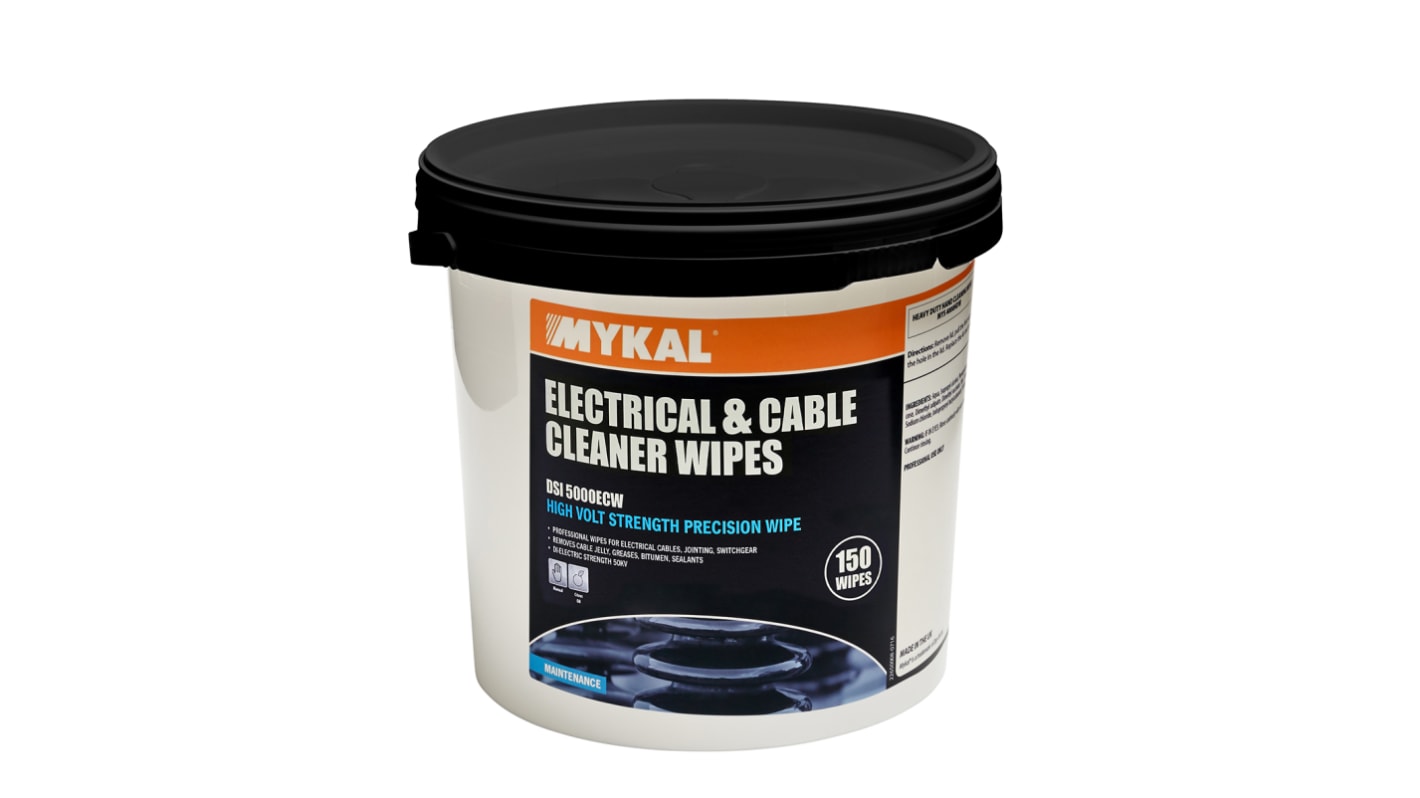 Mykal Industries DSI 5000 Wet Cable Wipes, Tub of 150